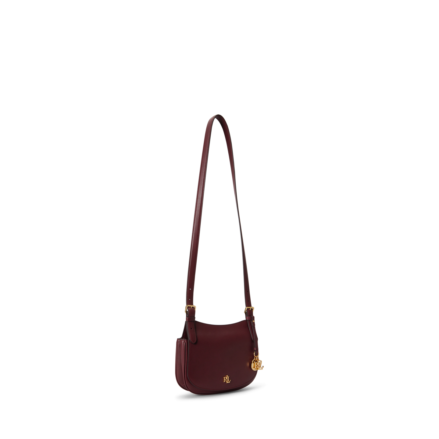 Женская сумка Ralph Lauren Leather Medium Marcy Crossbody, цвет: Тёмный гранатовый — фото 1