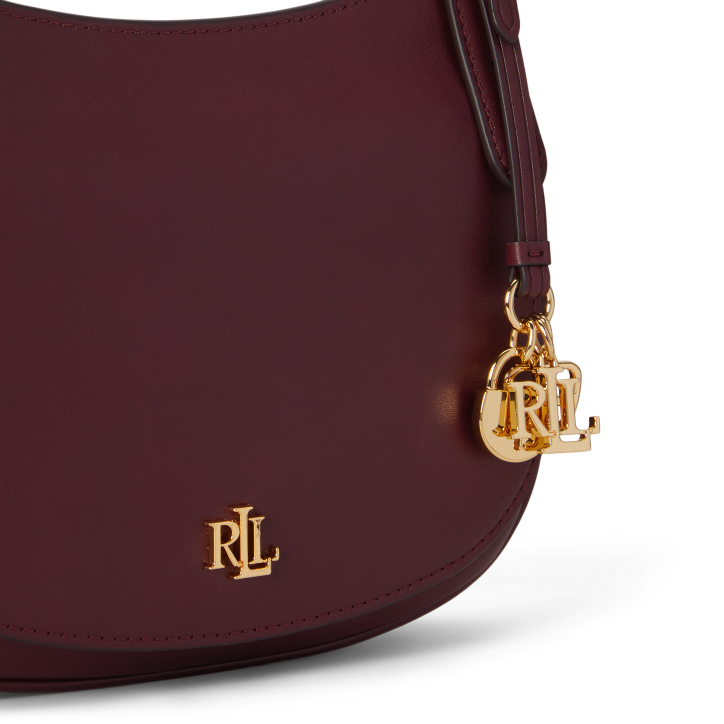 Женская сумка Ralph Lauren Leather Medium Marcy Crossbody, цвет: Тёмный гранатовый — фото 5