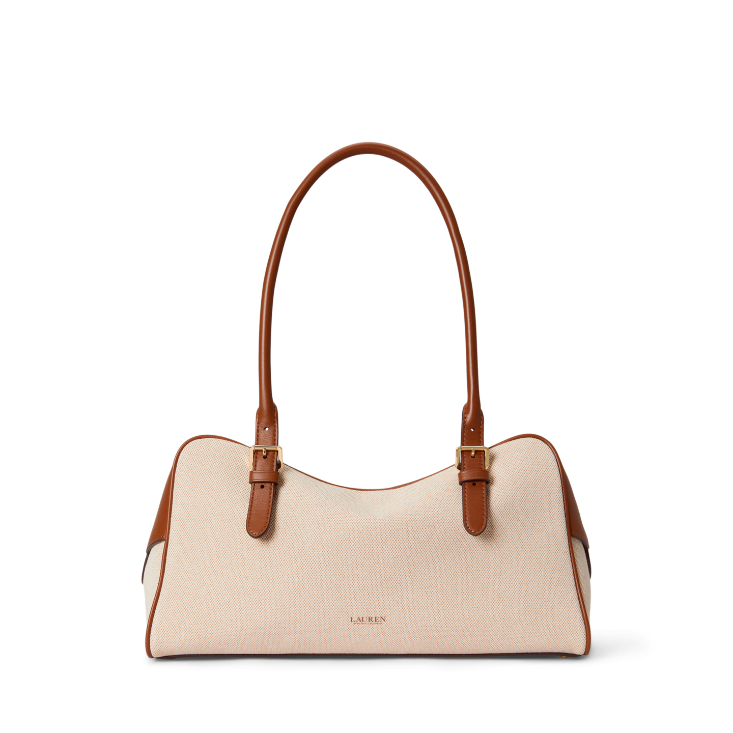 Женская сумка Ralph Lauren Canvas & Leather Large Marcy Zip Satchel, цвет: Натуральный / Светло-бежевый — фото 2