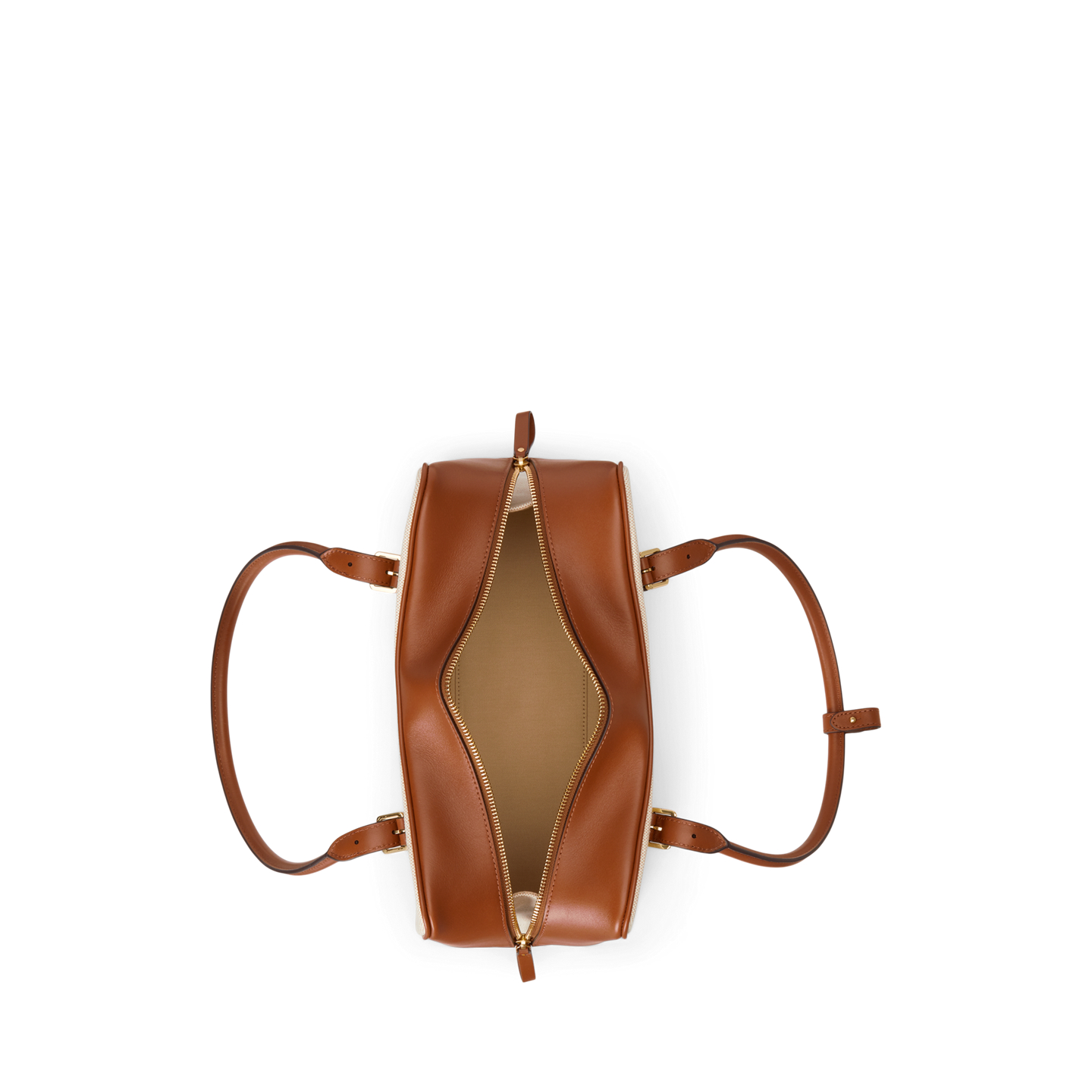 Женская сумка Ralph Lauren Canvas & Leather Large Marcy Zip Satchel, цвет: Натуральный / Светло-бежевый — фото 3