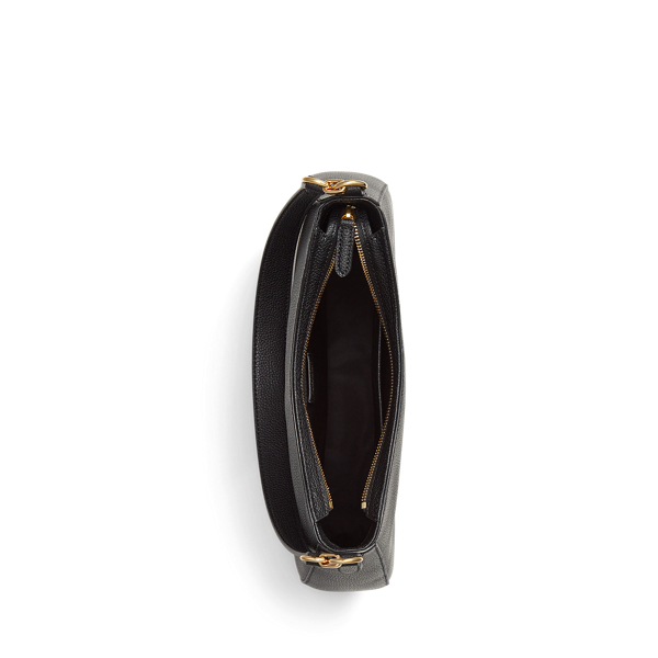 Grand sac &eacute;paule Adley en cuir grain&eacute; Lauren en Noir 4