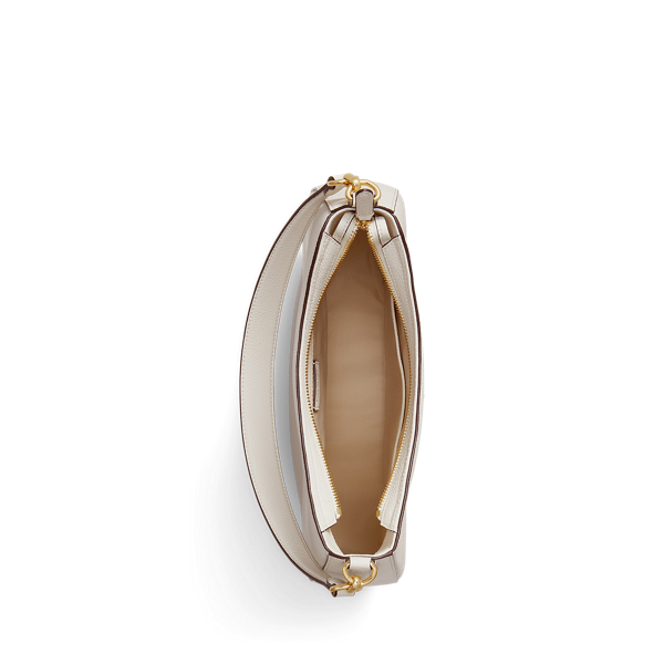 Gro&szlig;e Narbenleder-Schultertasche Adley Lauren in Sanftes Wei&szlig; 4