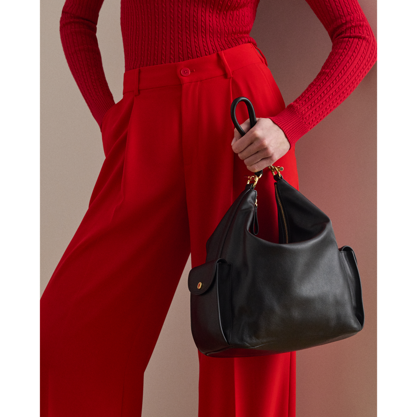Женская сумка Ralph Lauren Nappa Leather Large Blaike Shoulder, цвет: Чёрный — фото 5