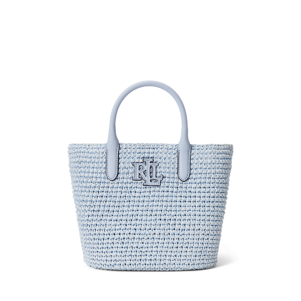 Strohtasche Adley mit Lederlogo
