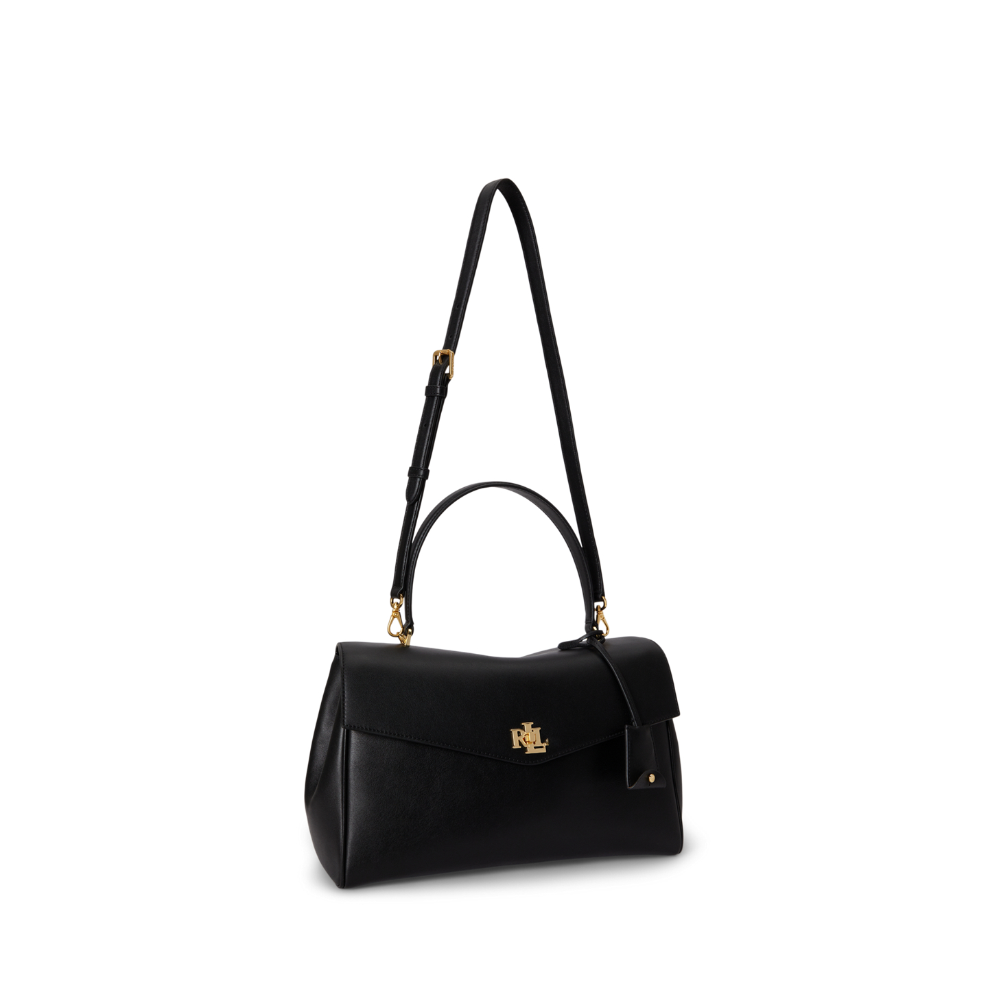 Женская сумка Ralph Lauren Nappa Leather Medium Farrah Soft Satchel, цвет: Чёрный — фото 1