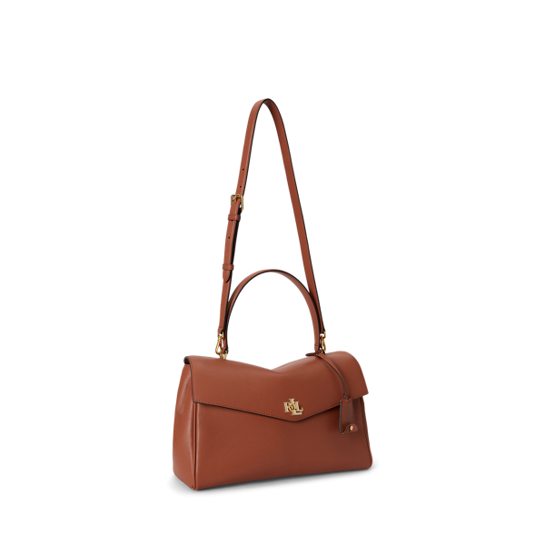 Red Terracotta Nappa Leather Medium Farrah Soft Satchel Lauren 2