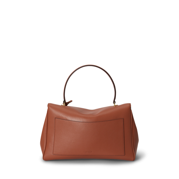 Red Terracotta Nappa Leather Medium Farrah Soft Satchel Lauren 3