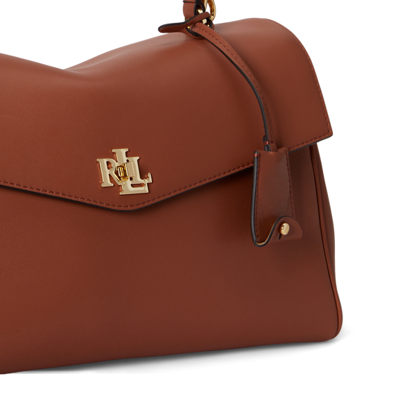 Red Terracotta Nappa Leather Medium Farrah Soft Satchel Lauren 5