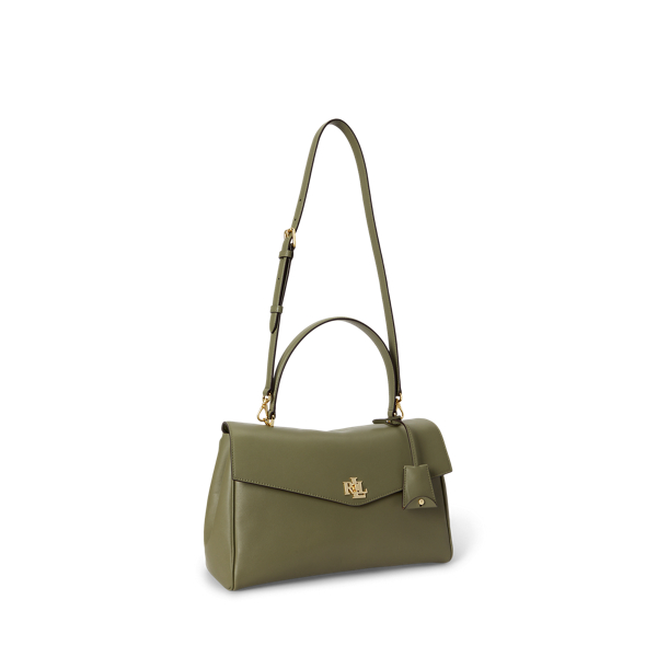 Sage Green Nappa Leather Medium Farrah Soft Satchel Lauren 2