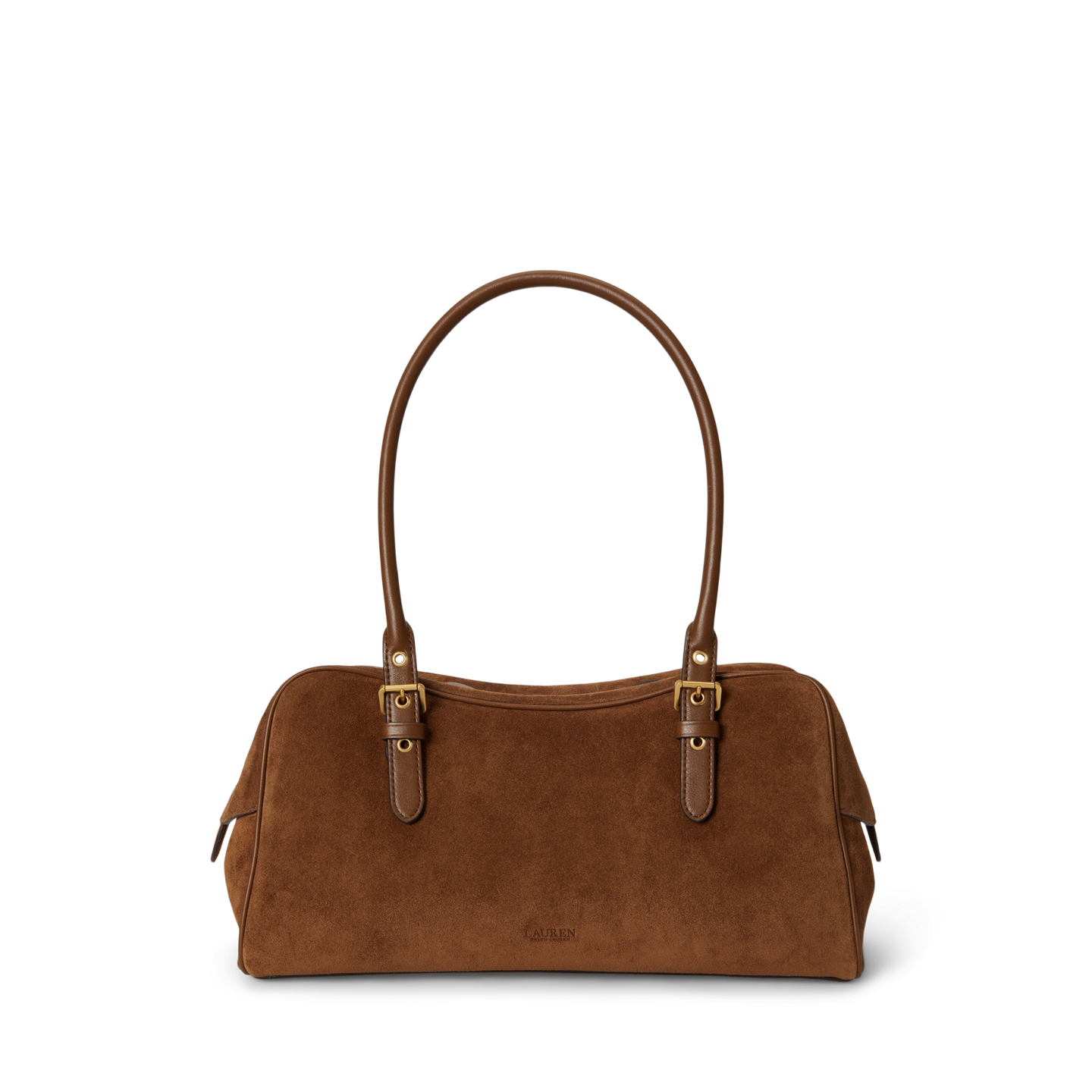 Женская сумка Ralph Lauren Suede Large Marcy Zip Satchel, цвет: Светлый табачный — фото 2