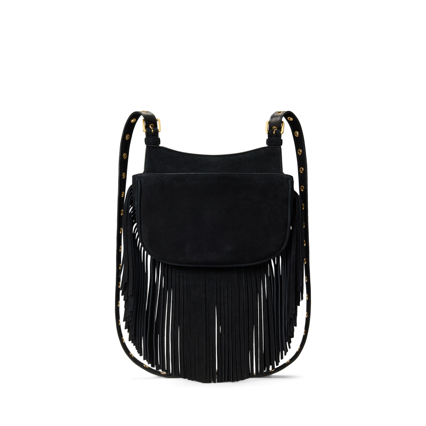 Женская сумка Ralph Lauren Fringe-Trim Medium Marcy Crossbody, цвет: Чёрный — фото 2
