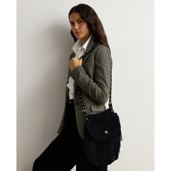 Fringe-Trim Medium Marcy Crossbody Bag