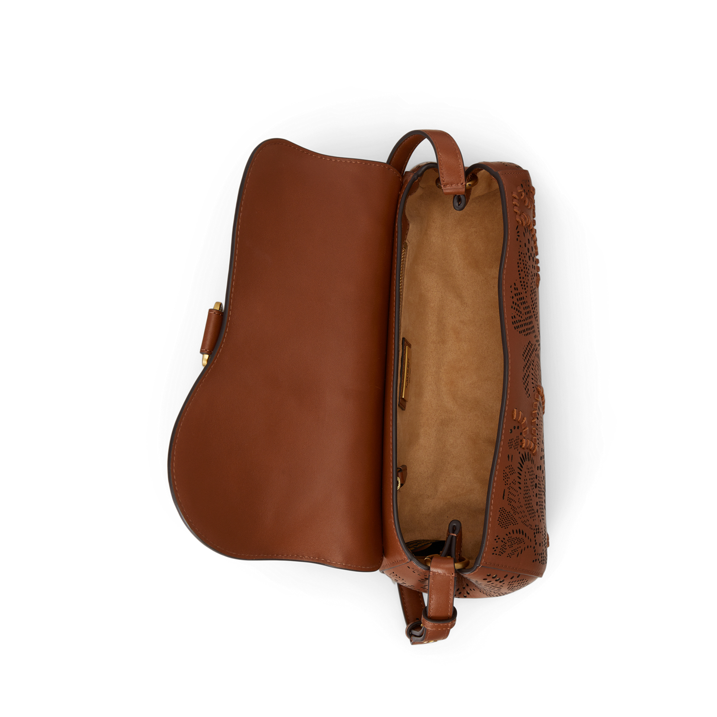 Женская сумка Ralph Lauren Tooled Medium Tasha East-West, цвет: Рыжевато-коричневый — фото 4