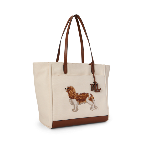 Dog-Embroidered Large Cameryn Tote Bag