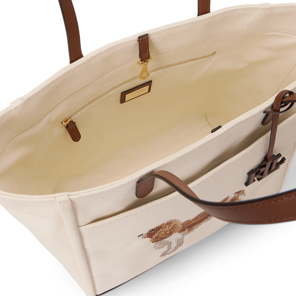 Dog-Embroidered Large Cameryn Tote Bag