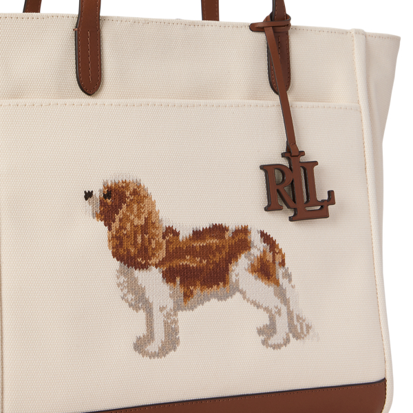 Dog-Embroidered Large Cameryn Tote Bag