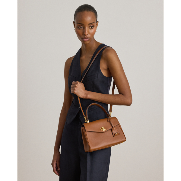 Lauren Tan Nappa Leather Small Farrah Soft Satchel Lauren 9