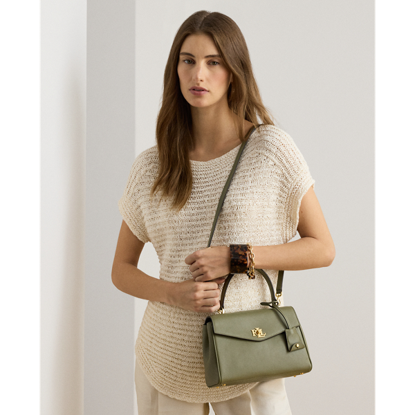 Sage Green Nappa Leather Small Farrah Soft Satchel Lauren 6