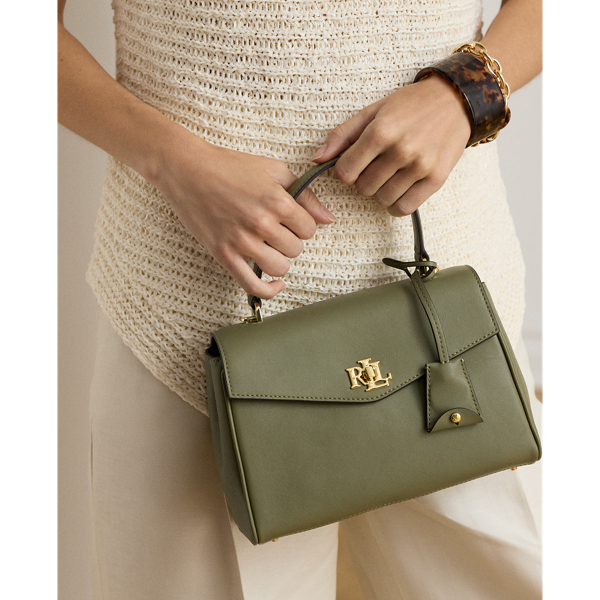 Sage Green Nappa Leather Small Farrah Soft Satchel Lauren 7