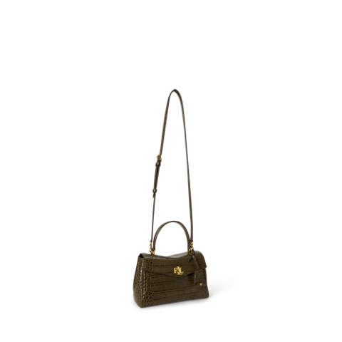 Женская сумка Ralph Lauren Croc-Embossed Small Farrah Soft Satchel, цвет: Зелёный