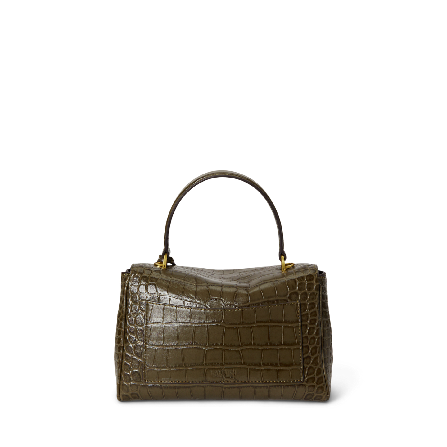 Женская сумка Ralph Lauren Croc-Embossed Small Farrah Soft Satchel, цвет: Зелёный — фото 2
