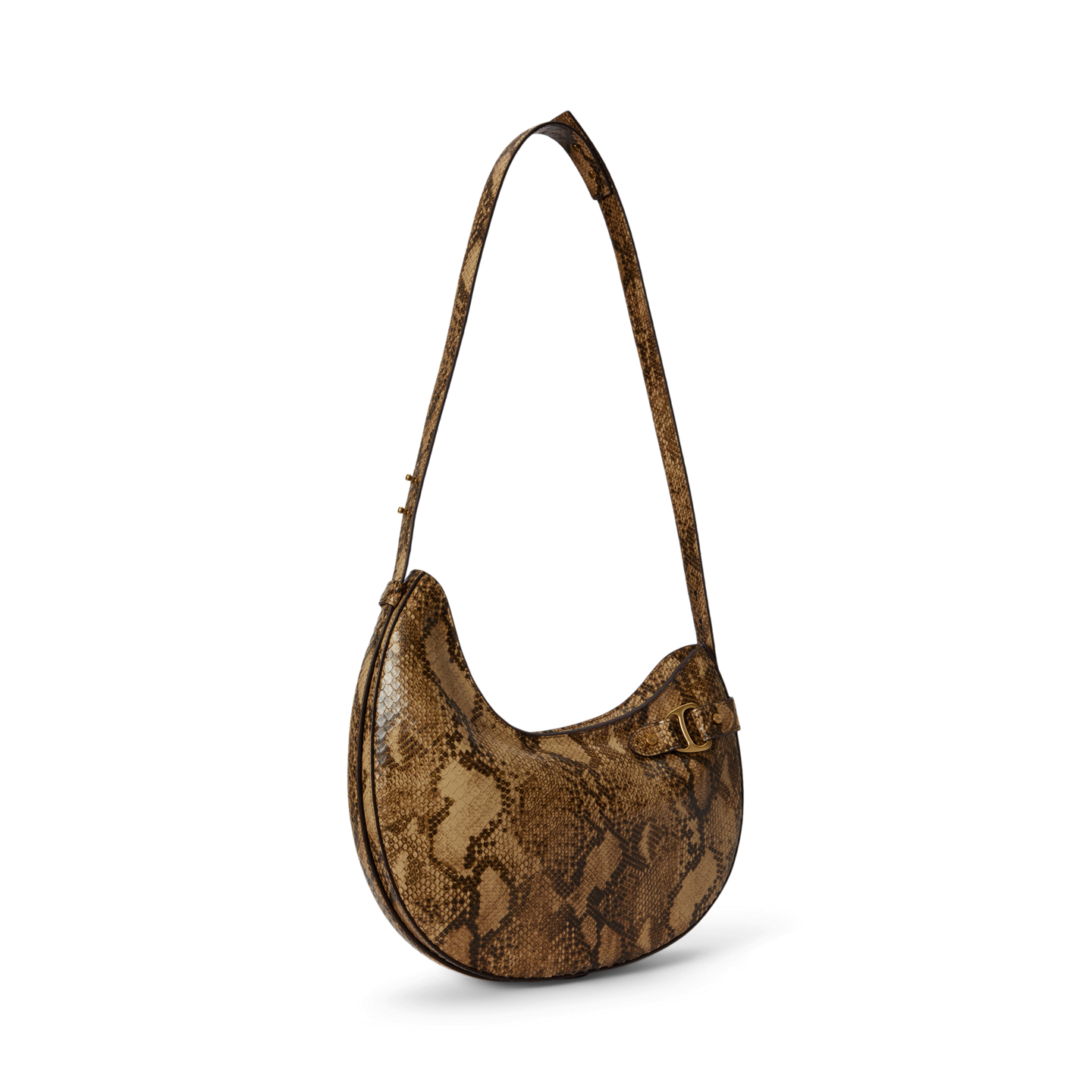 Женская сумка Ralph Lauren Python-Embossed Large Tasha Shoulder, цвет: Рыжевато-коричневый разноцветный — фото 1