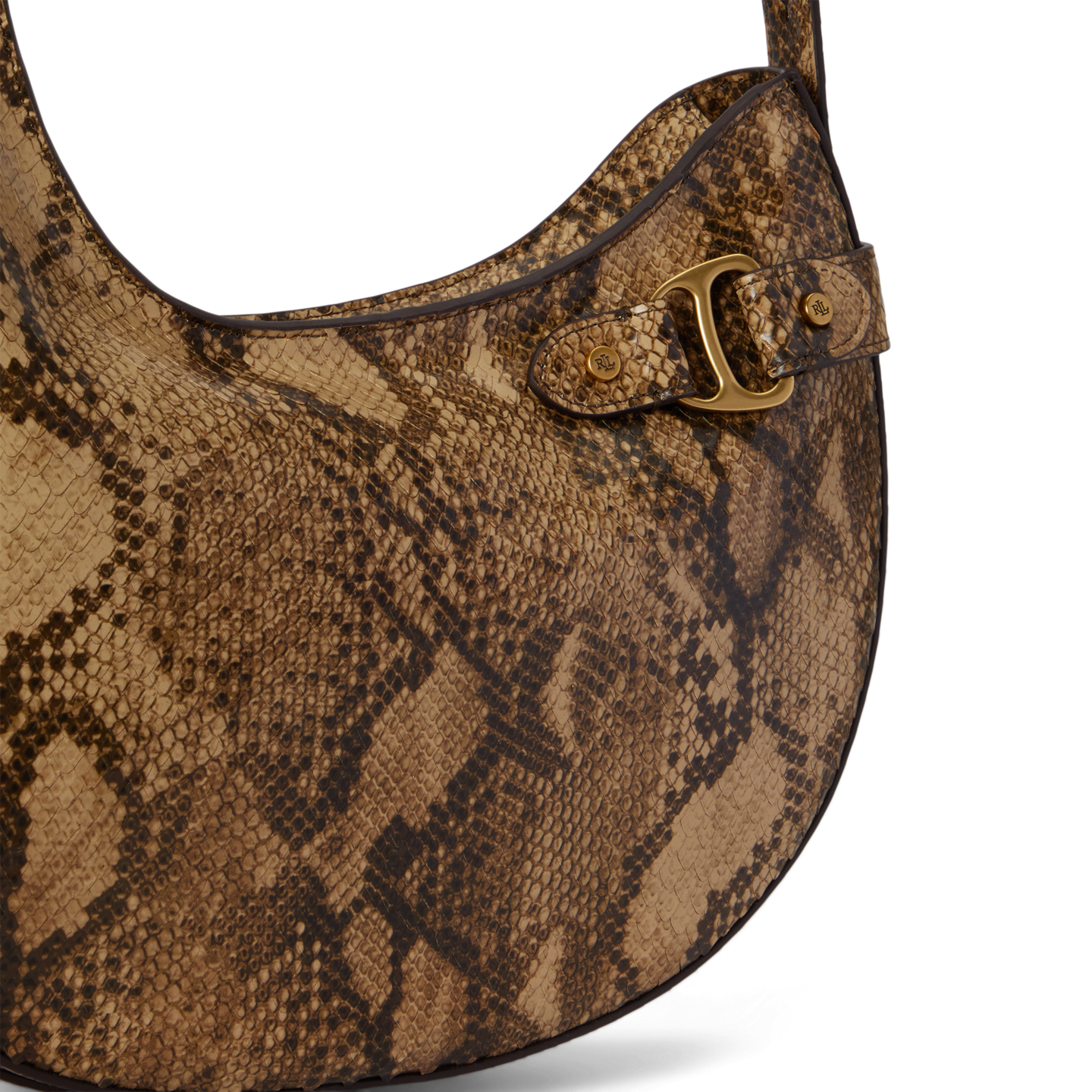 Женская сумка Ralph Lauren Python-Embossed Large Tasha Shoulder, цвет: Рыжевато-коричневый разноцветный — фото 3