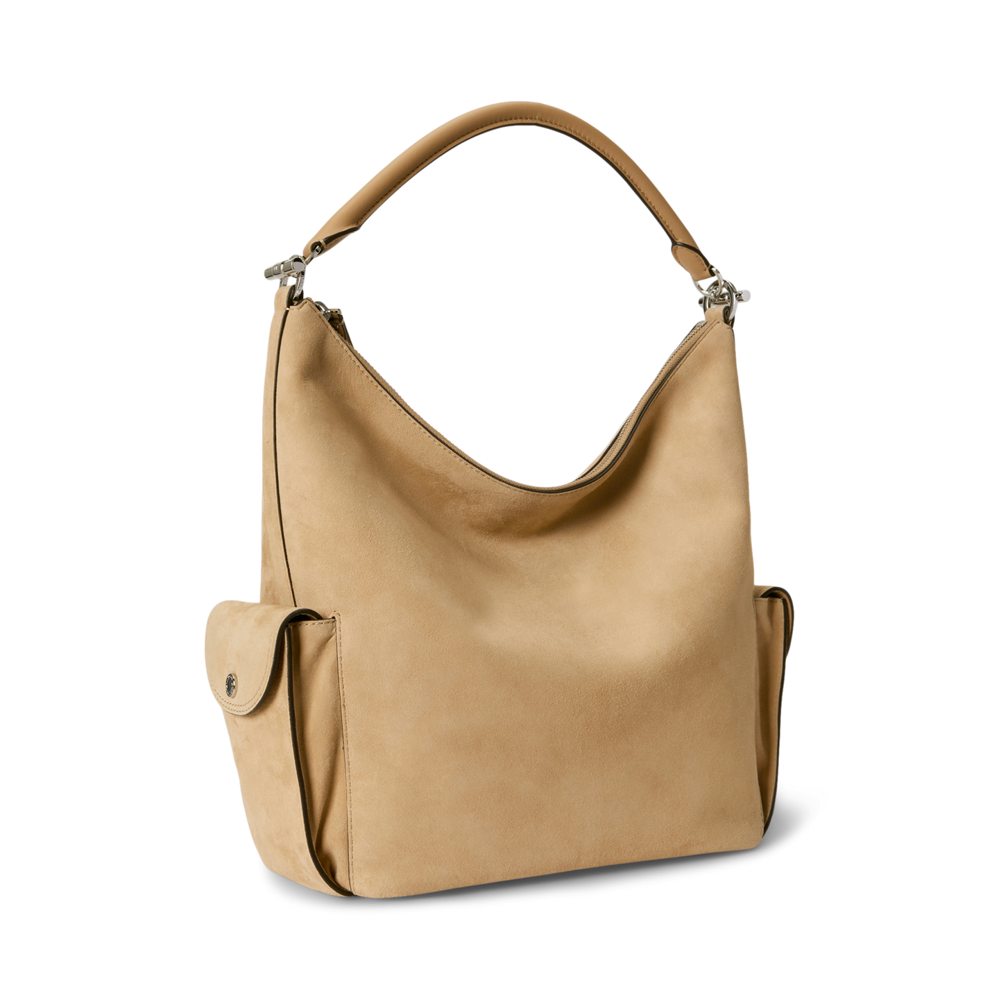 Женская сумка Ralph Lauren Suede Large Blaike Shoulder, цвет: Рыжевато-коричневый — фото 1