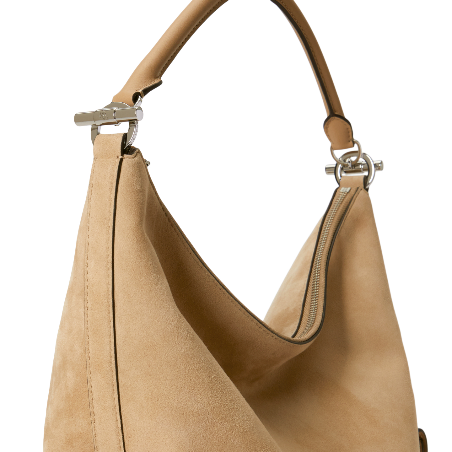 Женская сумка Ralph Lauren Suede Large Blaike Shoulder, цвет: Рыжевато-коричневый — фото 4
