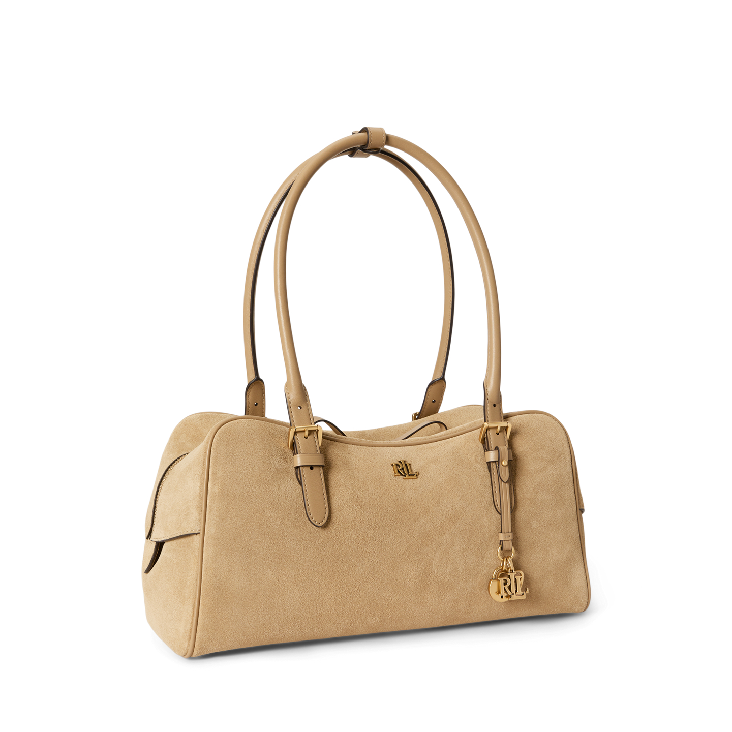 Женская сумка Ralph Lauren Suede Large Marcy Zip Satchel, цвет: Рыжевато-коричневый — фото 1
