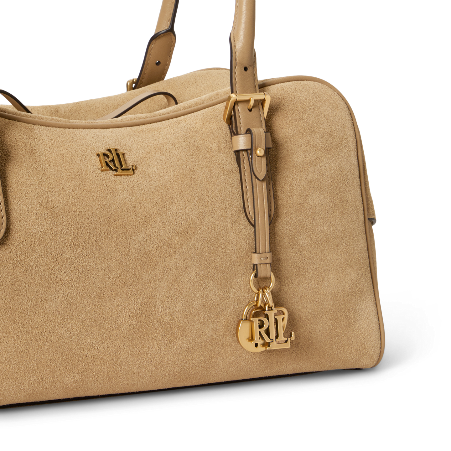 Женская сумка Ralph Lauren Suede Large Marcy Zip Satchel, цвет: Рыжевато-коричневый — фото 3