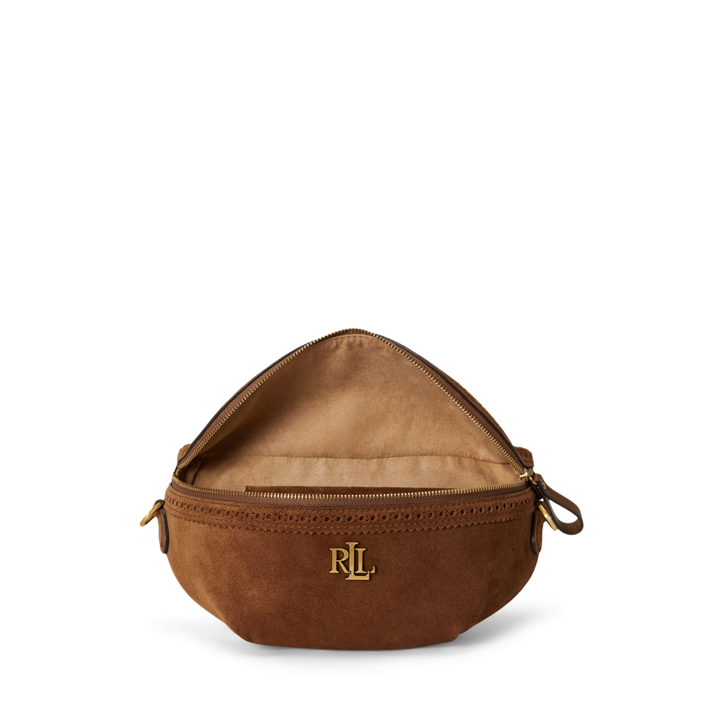 Женская сумка Ralph Lauren Perforated Suede Marcy Belt, цвет: Светлый табачный — фото 3