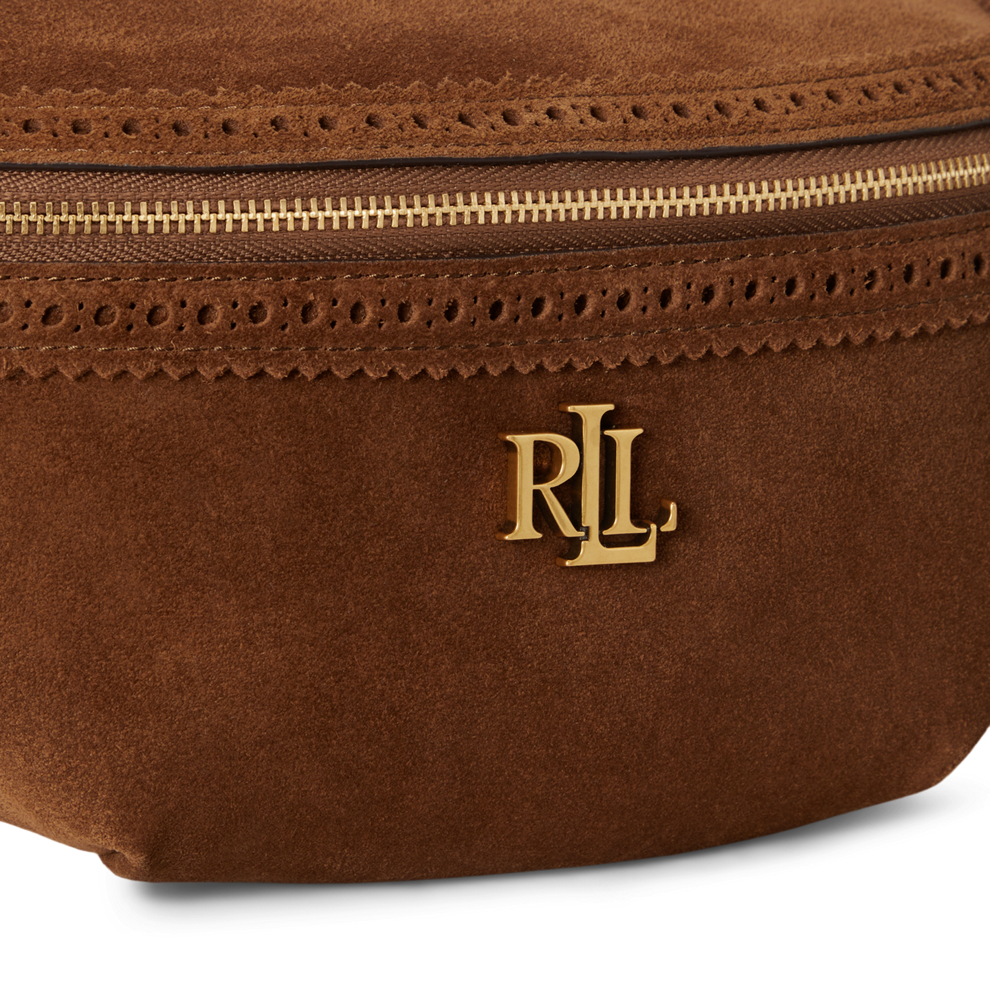 Женская сумка Ralph Lauren Perforated Suede Marcy Belt, цвет: Светлый табачный — фото 5