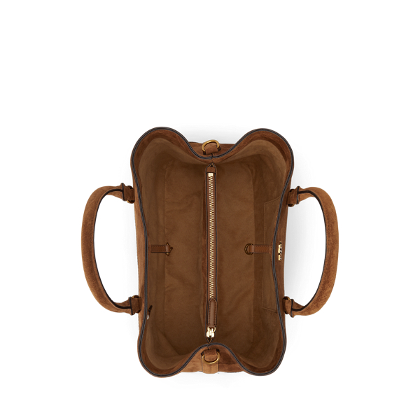 Light Tobacco Perforated Suede Large Marcy Satchel Lauren 4