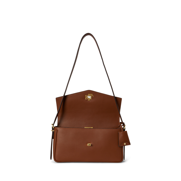 Sac port&eacute; &eacute;paule Farrah moyen cuir nappa Lauren en Sable Lauren 4