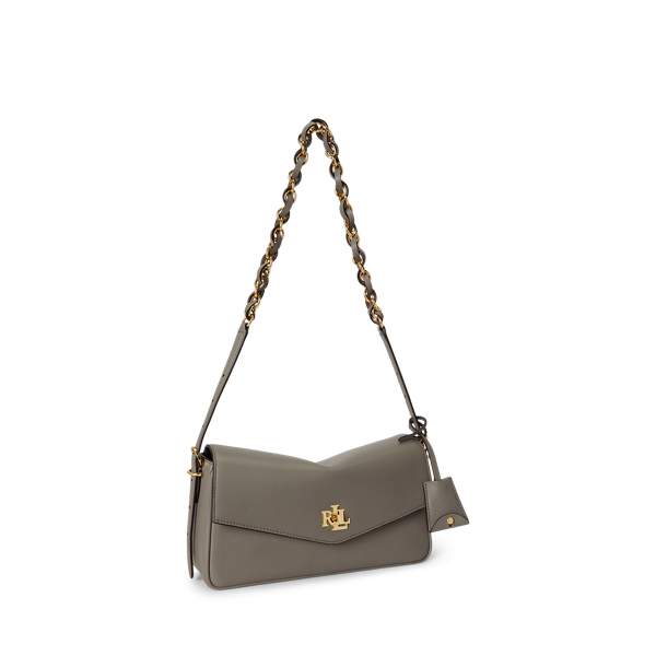 Warm Grey Nappa Leather Medium Farrah Shoulder Bag Lauren 2