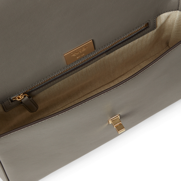 Warm Grey Nappa Leather Medium Farrah Shoulder Bag Lauren 4
