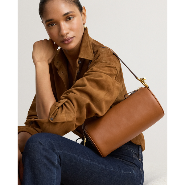 Lauren Tan Nappa Leather Medium Blaike Barrel Bag Lauren 6
