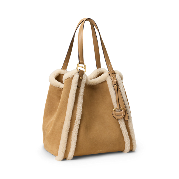 Tasha Large totev&auml;ska med f&aring;rskinnskant Lauren i Camel/Natural 3