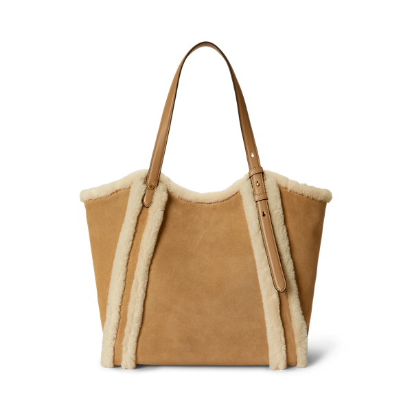 Tasha Large totev&auml;ska med f&aring;rskinnskant Lauren i Camel/Natural 4