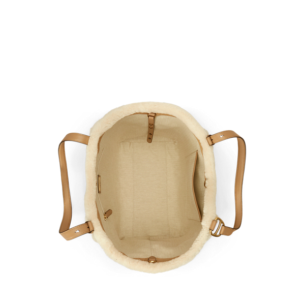 Tasha Large totev&auml;ska med f&aring;rskinnskant Lauren i Camel/Natural 5