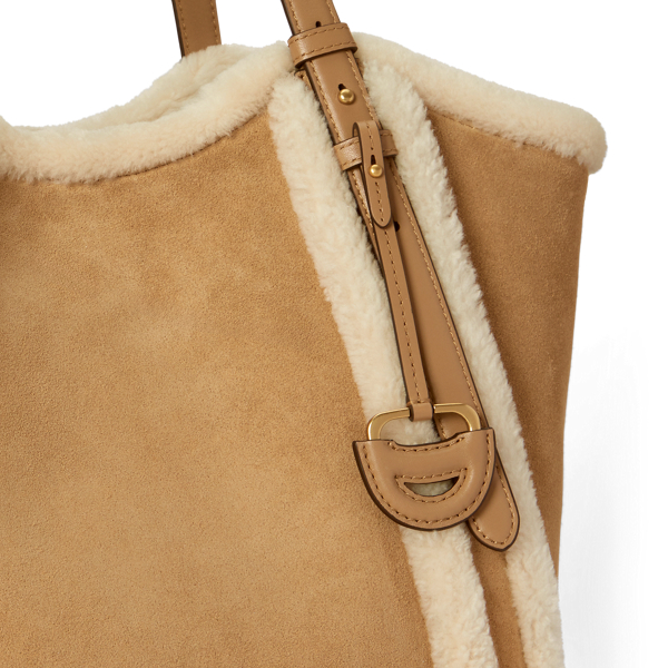 Tasha Large totev&auml;ska med f&aring;rskinnskant Lauren i Camel/Natural 6