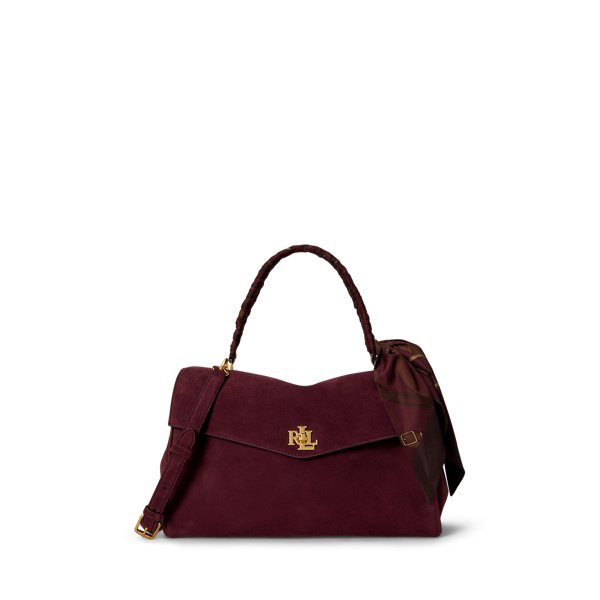 Farrah medium zachte tas met sjaaldetail Lauren in Dk grnt/Urban bltng/Grnt 1