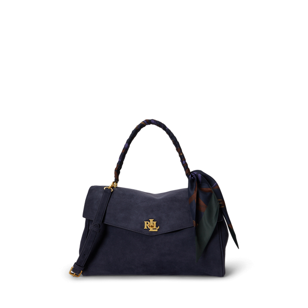 Scarf-Trim Medium Farrah Soft Satchel