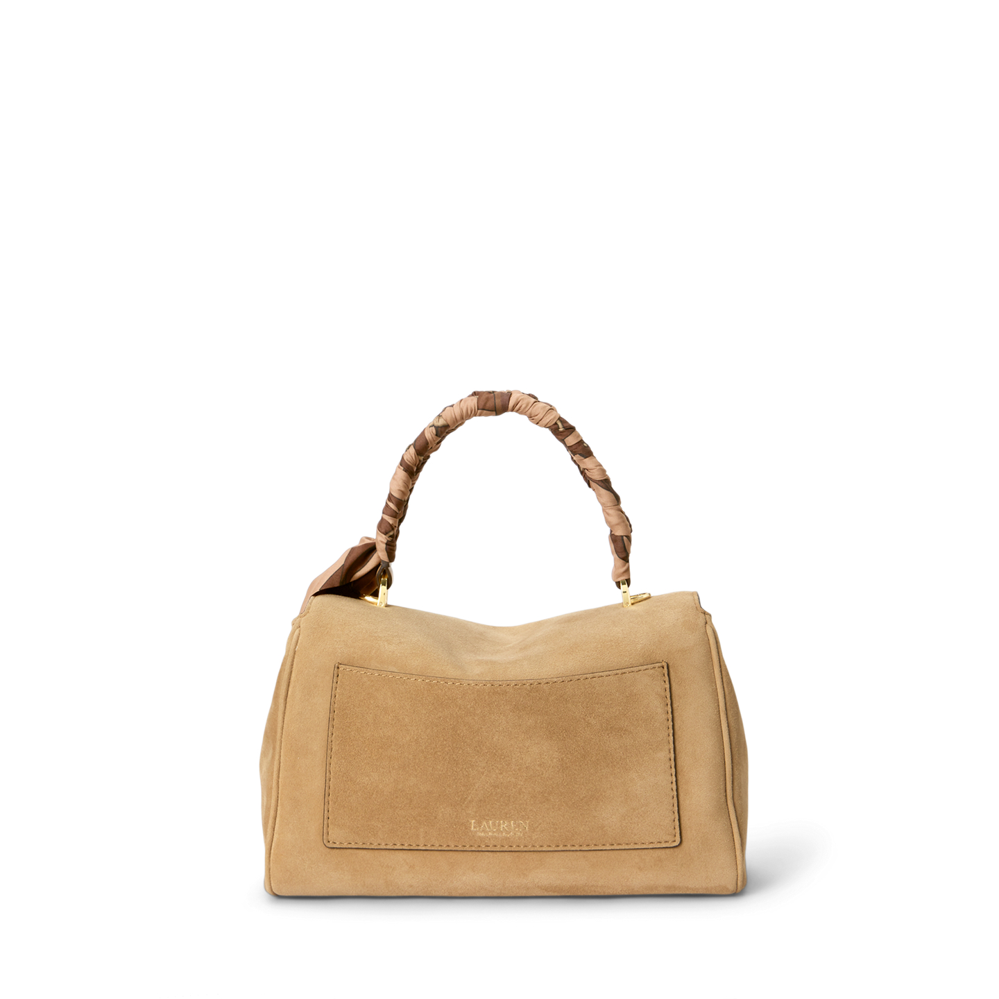 Женская сумка Ralph Lauren Scarf-Trim Small Farrah Soft Satchel, цвет: Верблюжий — фото 2