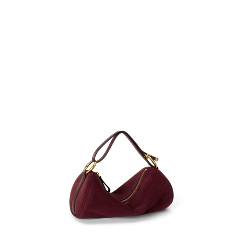 Женская сумка Ralph Lauren Sheep-Suede Medium Blaike Barrel, цвет: Тёмный гранатовый