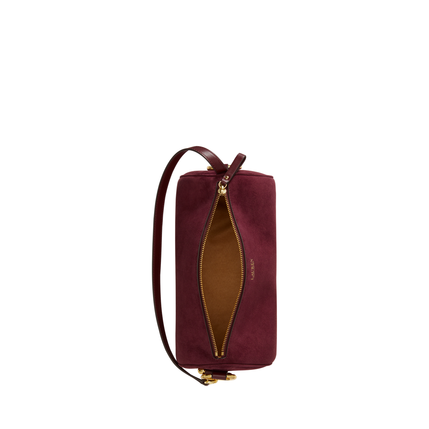 Женская сумка Ralph Lauren Sheep-Suede Medium Blaike Barrel, цвет: Тёмный гранатовый — фото 2