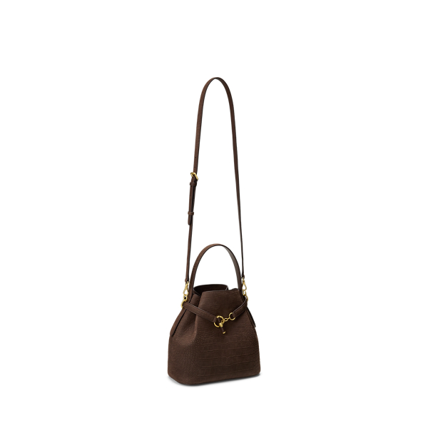 Chestnut Brown Embossed Nubuck Medium Blaike Bucket Bag Lauren 3