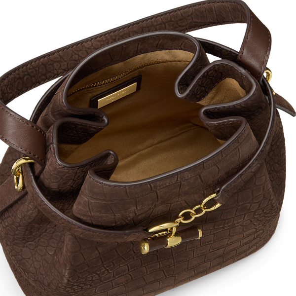 Chestnut Brown Embossed Nubuck Medium Blaike Bucket Bag Lauren 5