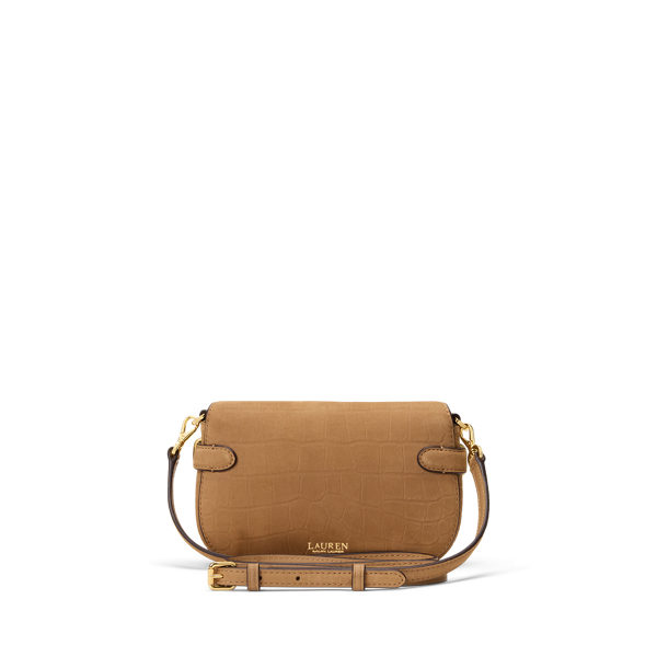 Camel Croc-Embossed Small Blaike Crossbody Bag Lauren 3